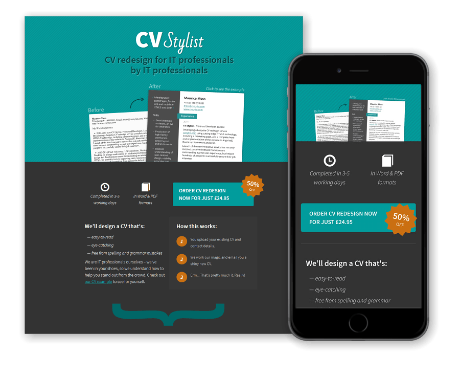 CV Stylist – online résumé redesign service