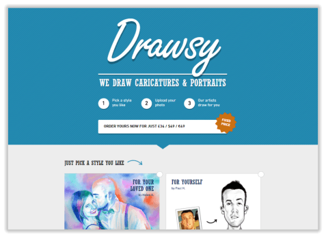 Drawsy bespoke caricatures and portraits online