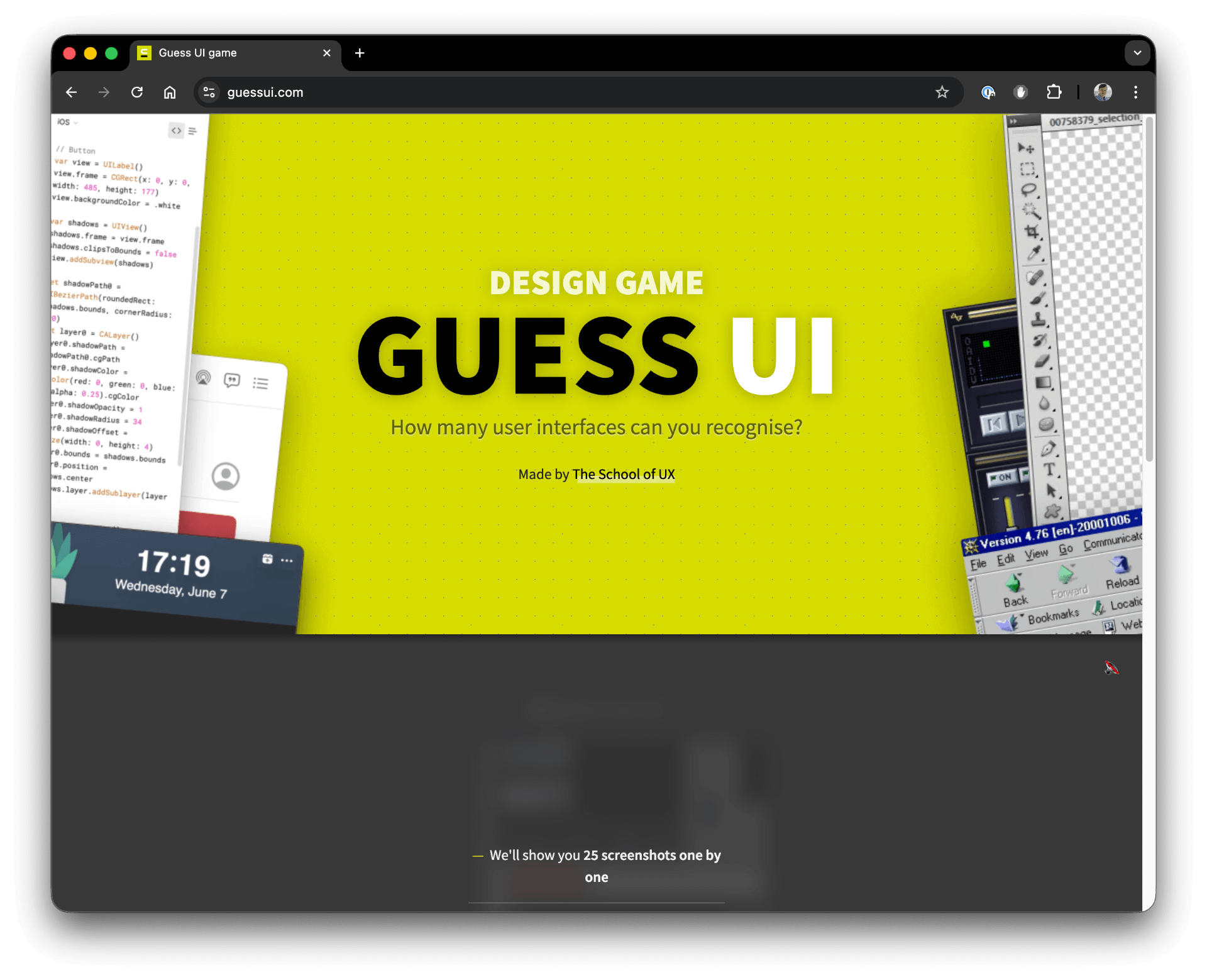 Guess UI – online game to recognise user interfaces