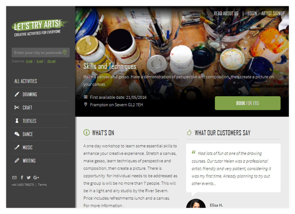 Let's Try Arts – find creative activities in the UK