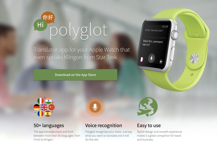 Polyglot – translator app for Apple Watch