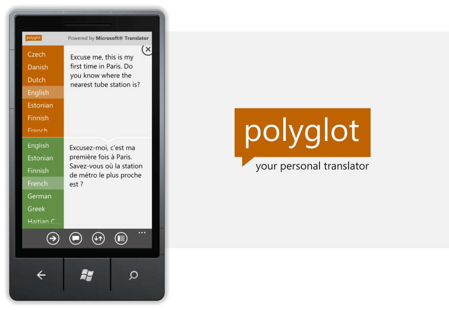 Polyglot – translator app for Windows Phone