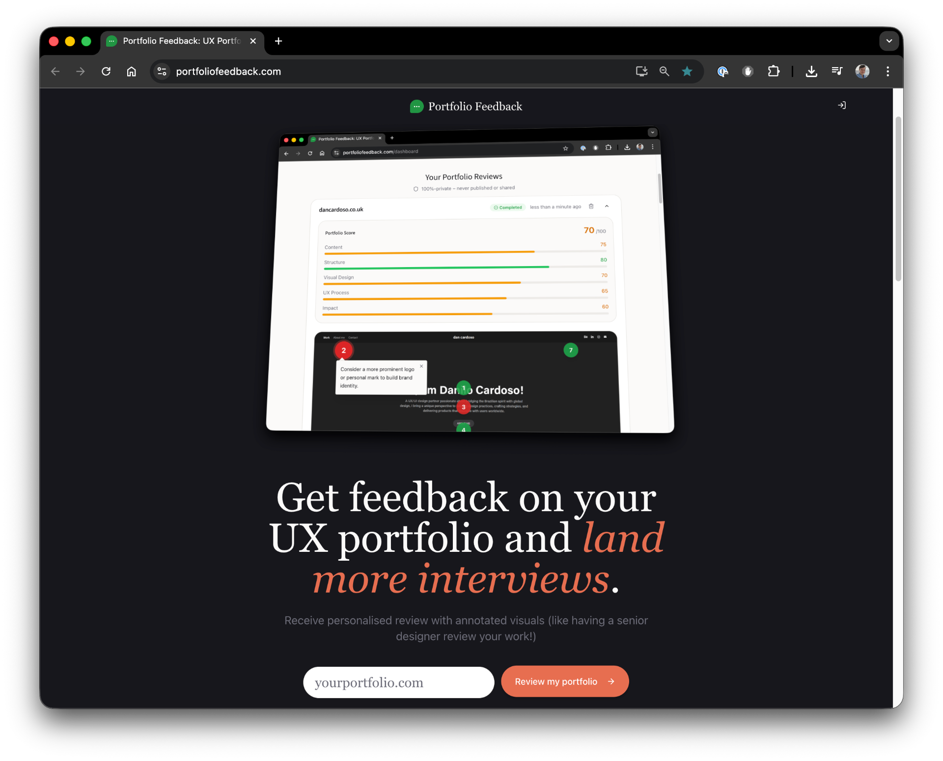 Portfolio Feedback – UX portfolio review service