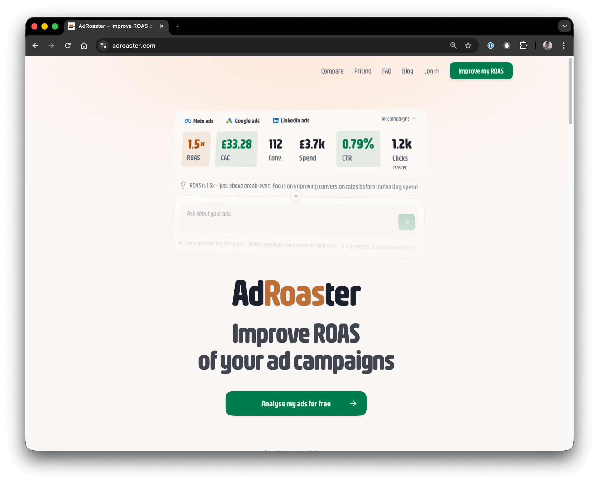 AdRoaster – improve ROAS of your ad campaigns