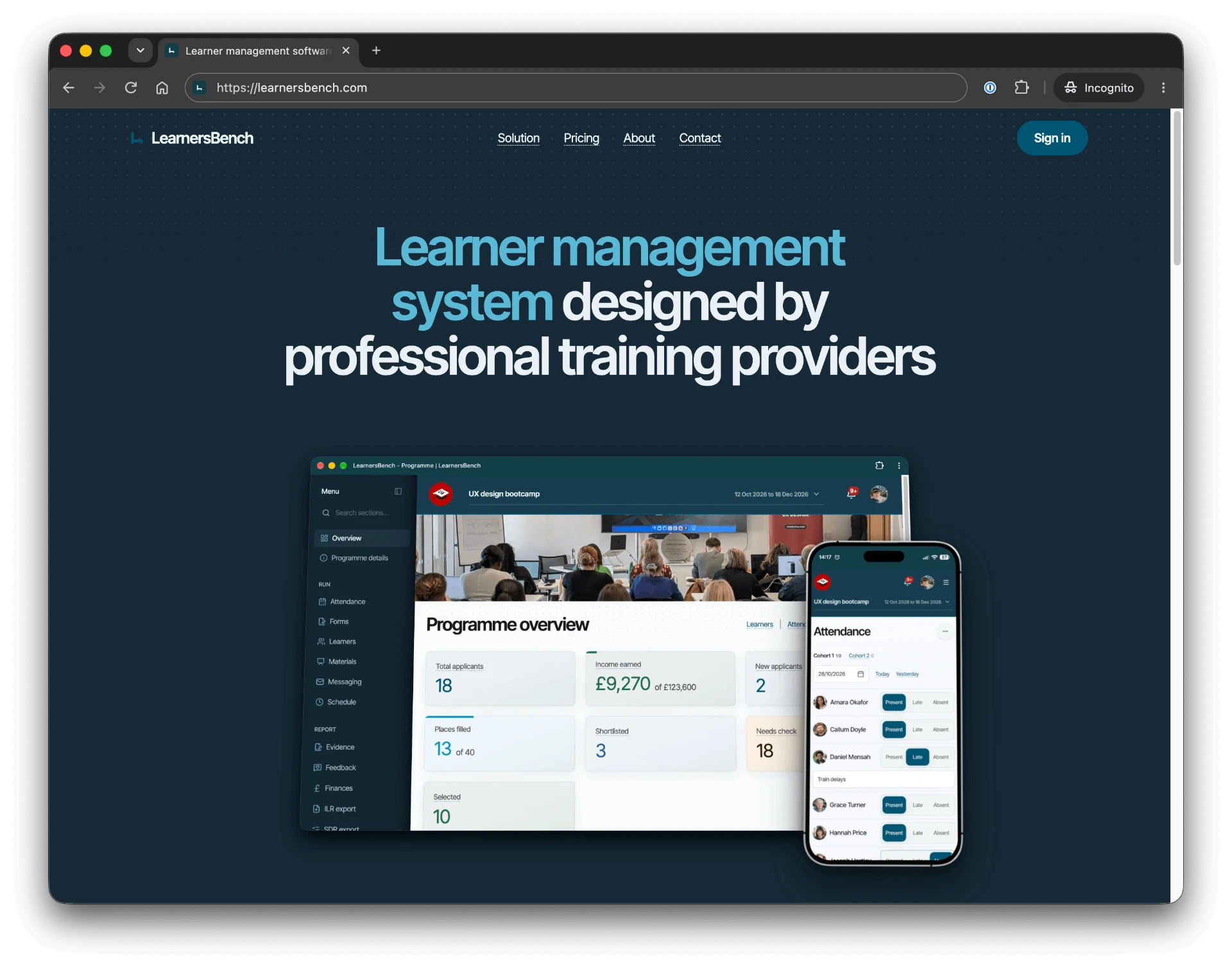 LearnersBench – learner management system for training providers