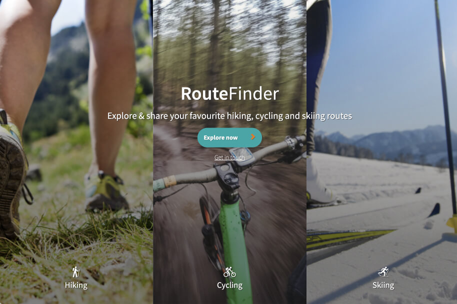 RouteFinder – hiking and cycling routes website