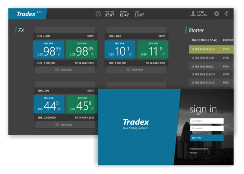 Tradex trading app concept