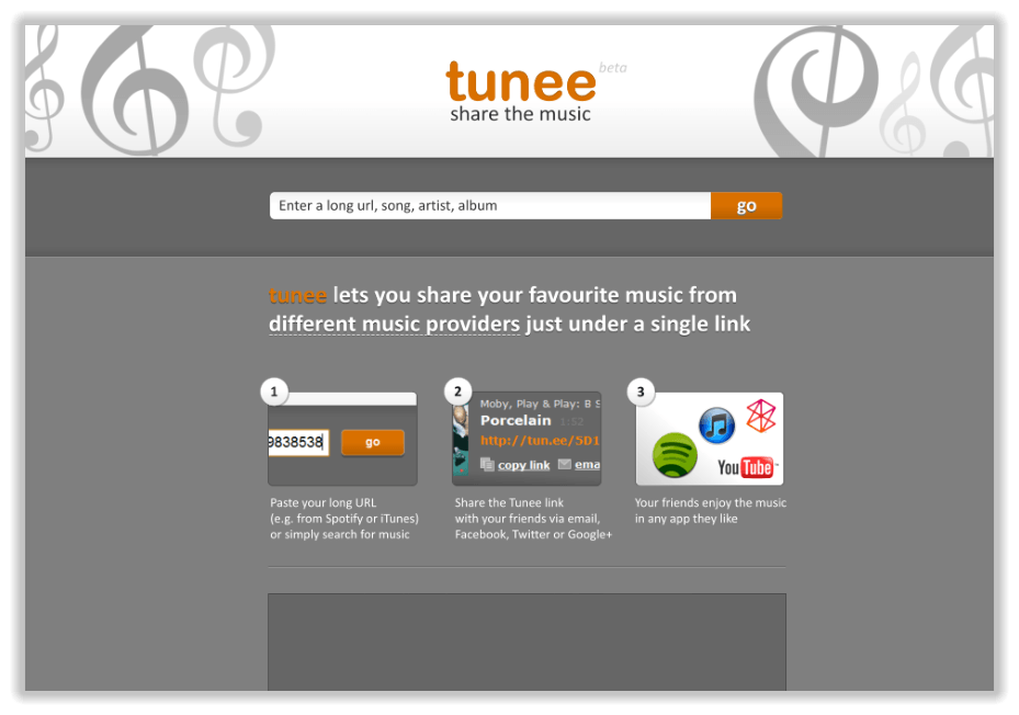 Tunee – cross-platform music sharing service concept