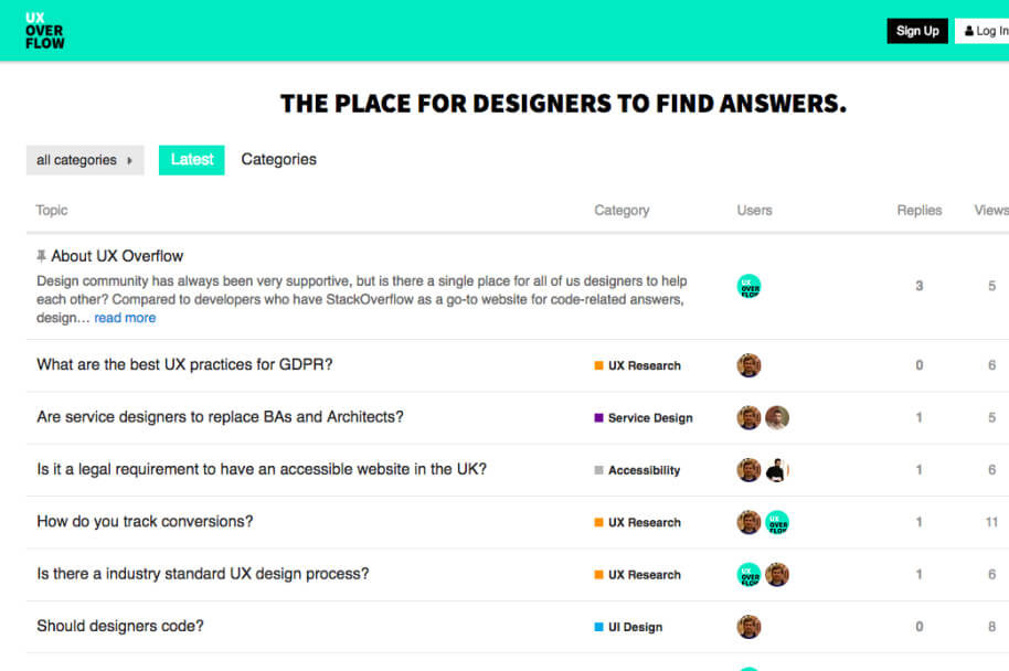 UX Overflow – Q&A forum for UX, UI and service design